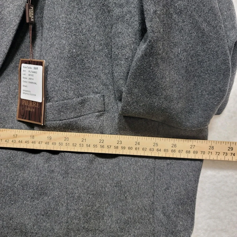 Pierre Loren Blazer Classic Fit Sport Coat Charcoal 56R W/Suit Bag & Hanger